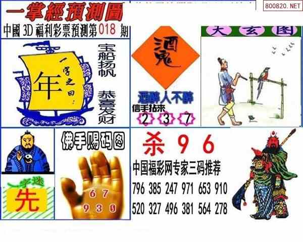 佐罗图20018期一掌经铁板钉钉图谜