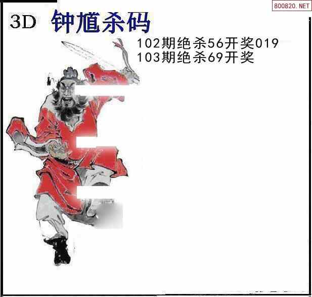 福彩3d103期钟馗杀码图迷