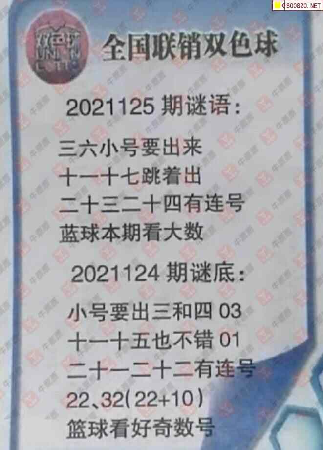 双色球2021125期全国联销图迷