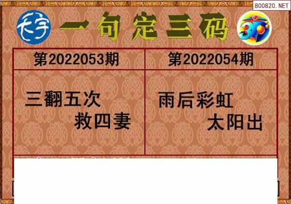 天宇图22054期内幕报天宇一句定三码图谜