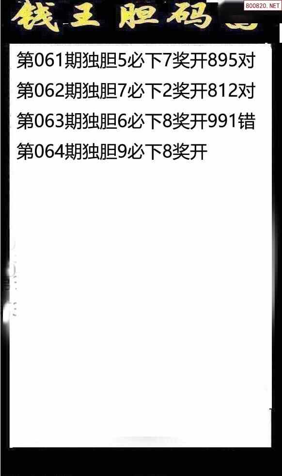 钱王图22064期钱王胆码图钱王杀码图