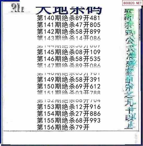 福彩3d156期天地绝杀图谜