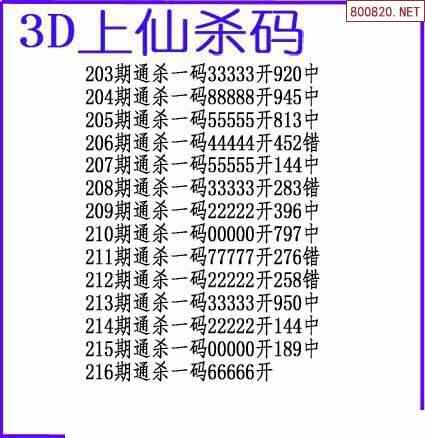 21216期3d上仙杀码图谜