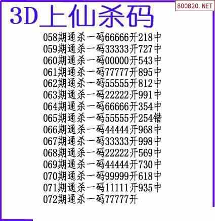 22072期3d上仙杀码图谜