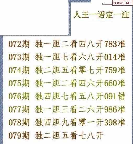 福彩3d2022年079期[人王]一语定一注