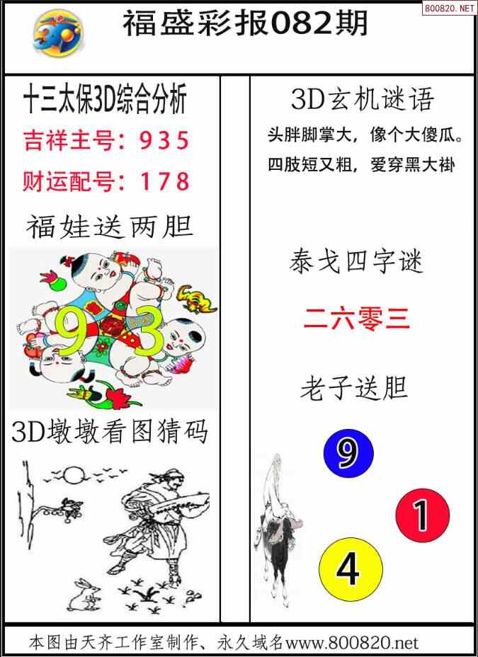 福盛彩报2022082期3d图谜