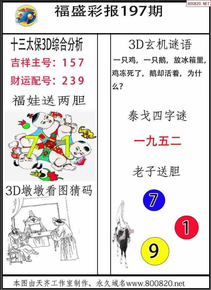 291期3d图谜报图片