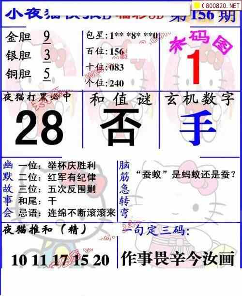 2023年156期3d字谜图谜总汇